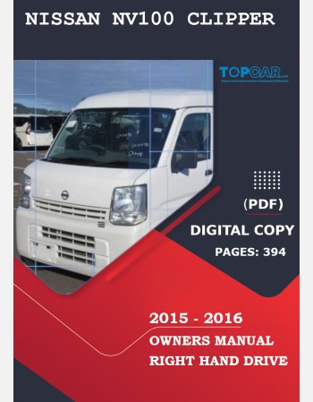 nissan nv100 clipper 2015-2016 owners manual in english